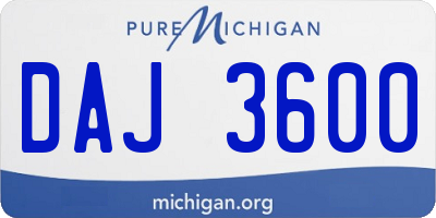 MI license plate DAJ3600