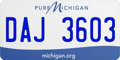 MI license plate DAJ3603