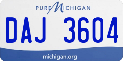 MI license plate DAJ3604