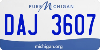 MI license plate DAJ3607