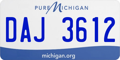 MI license plate DAJ3612