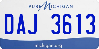 MI license plate DAJ3613
