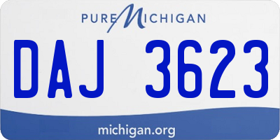 MI license plate DAJ3623