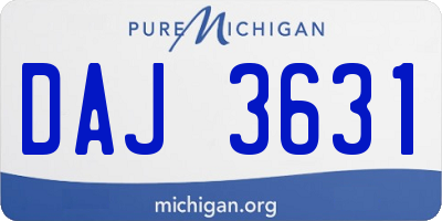 MI license plate DAJ3631