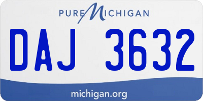 MI license plate DAJ3632