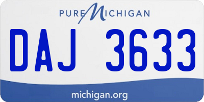 MI license plate DAJ3633