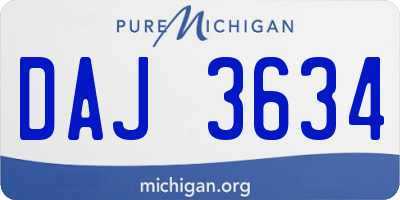 MI license plate DAJ3634