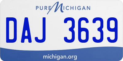 MI license plate DAJ3639