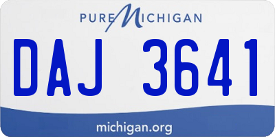 MI license plate DAJ3641