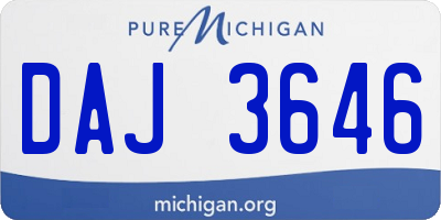 MI license plate DAJ3646