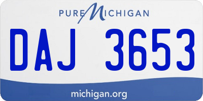 MI license plate DAJ3653