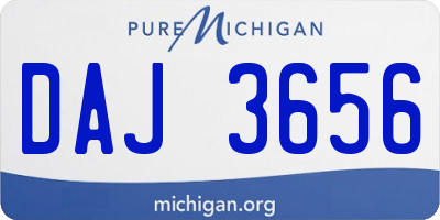 MI license plate DAJ3656