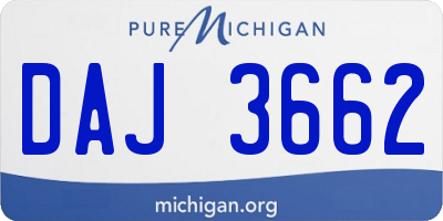 MI license plate DAJ3662