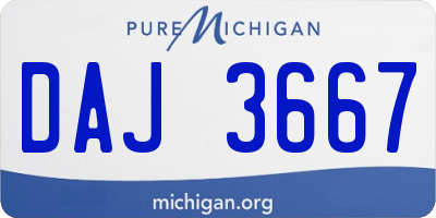 MI license plate DAJ3667