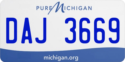 MI license plate DAJ3669