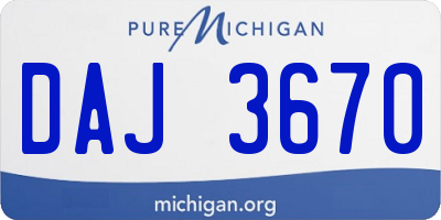 MI license plate DAJ3670