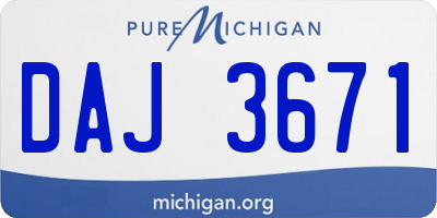 MI license plate DAJ3671