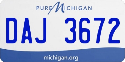 MI license plate DAJ3672