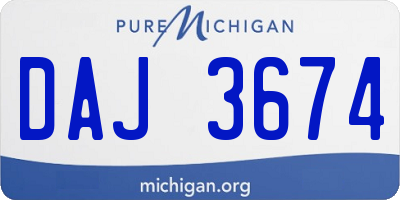 MI license plate DAJ3674