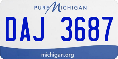 MI license plate DAJ3687