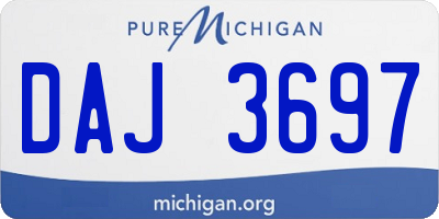 MI license plate DAJ3697