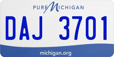 MI license plate DAJ3701