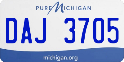 MI license plate DAJ3705