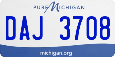 MI license plate DAJ3708