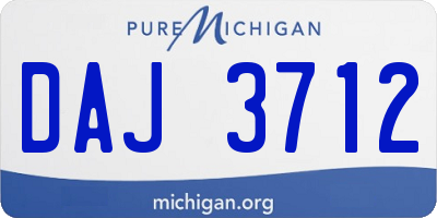 MI license plate DAJ3712