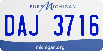 MI license plate DAJ3716