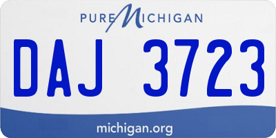 MI license plate DAJ3723