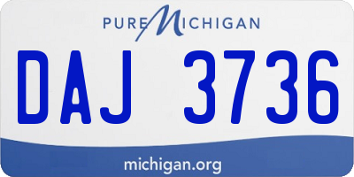 MI license plate DAJ3736