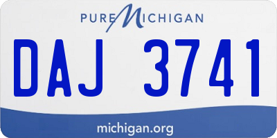 MI license plate DAJ3741