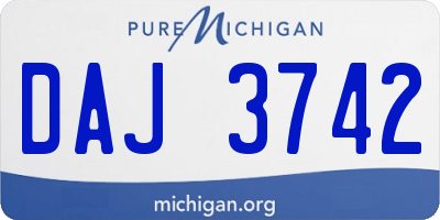 MI license plate DAJ3742