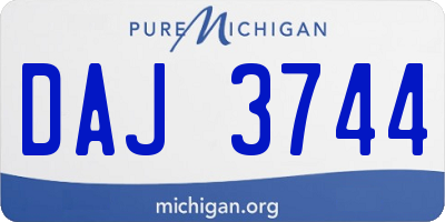 MI license plate DAJ3744