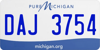 MI license plate DAJ3754