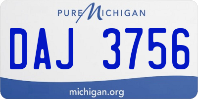 MI license plate DAJ3756