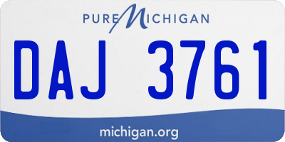 MI license plate DAJ3761