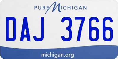 MI license plate DAJ3766