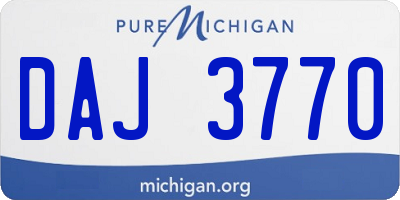MI license plate DAJ3770