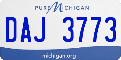MI license plate DAJ3773