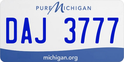 MI license plate DAJ3777