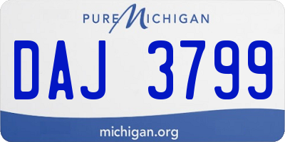 MI license plate DAJ3799