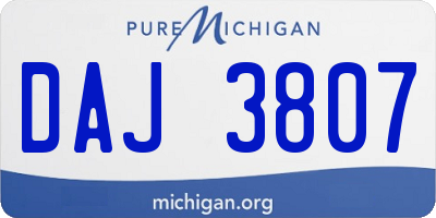 MI license plate DAJ3807