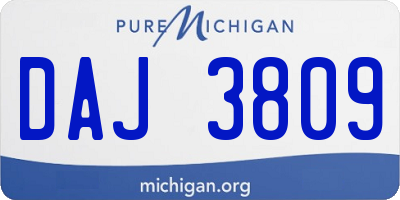 MI license plate DAJ3809