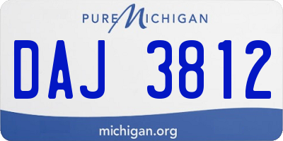 MI license plate DAJ3812