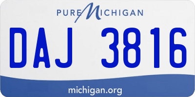 MI license plate DAJ3816