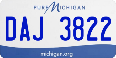 MI license plate DAJ3822
