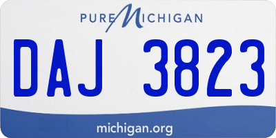 MI license plate DAJ3823