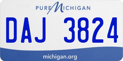MI license plate DAJ3824